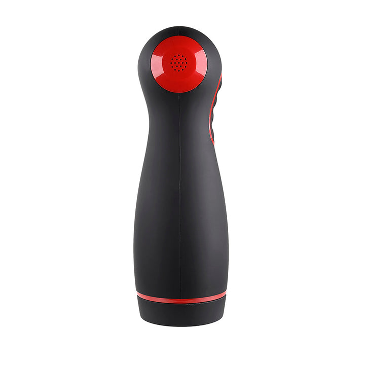 Zero Tolerance Tight Squeeze Rechargeable Vibrating Squeezing Talking Stroker TPE Black/Red - Headshop.com