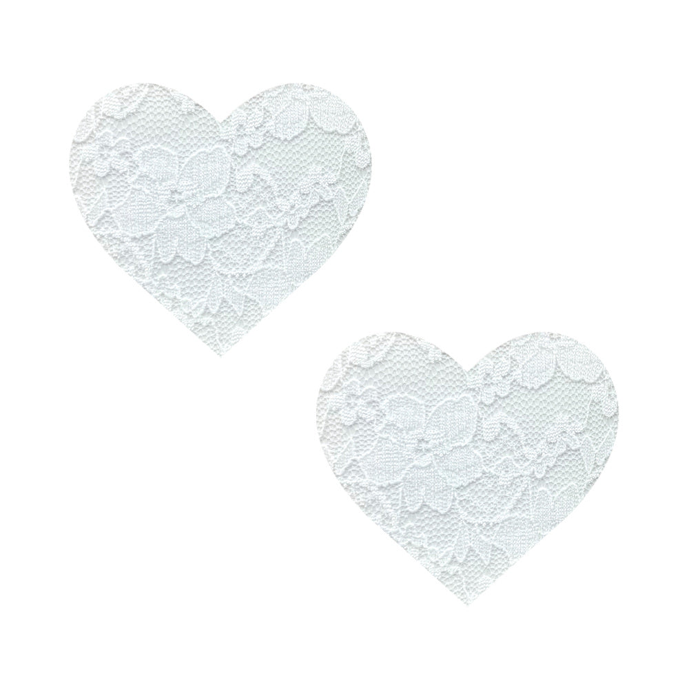 Neva Nude Pasty Heart Lace White - Headshop.com