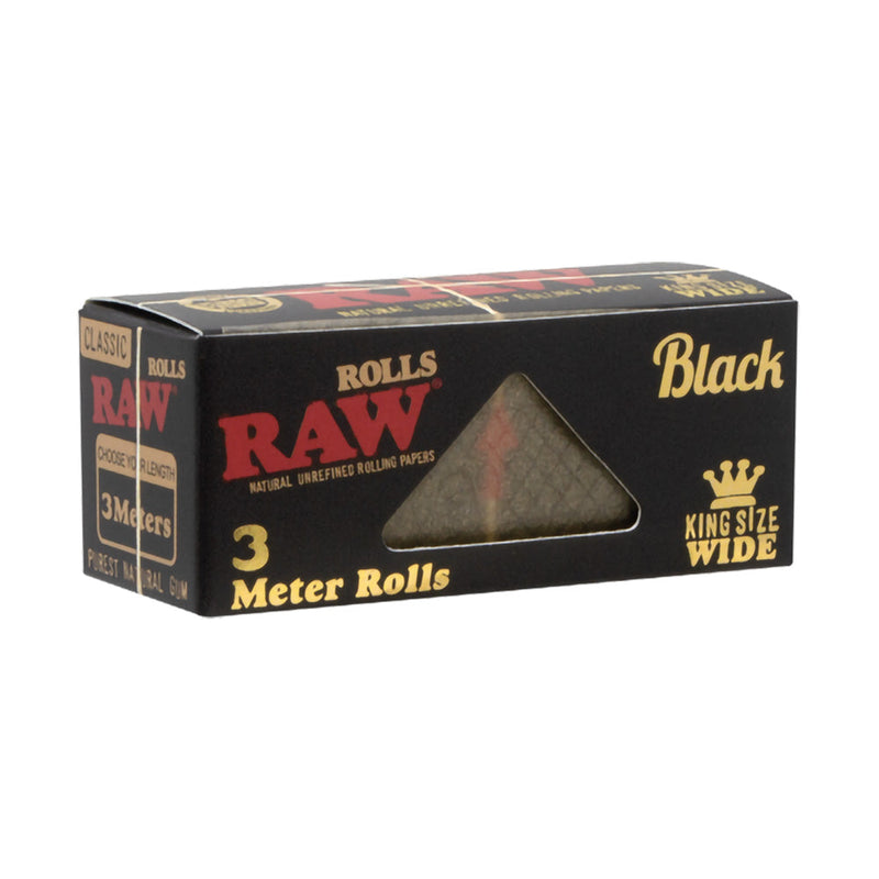 RAW Black Rolls Rolling Papers -3M/King Size Wide 12PC DISP- - Headshop.com