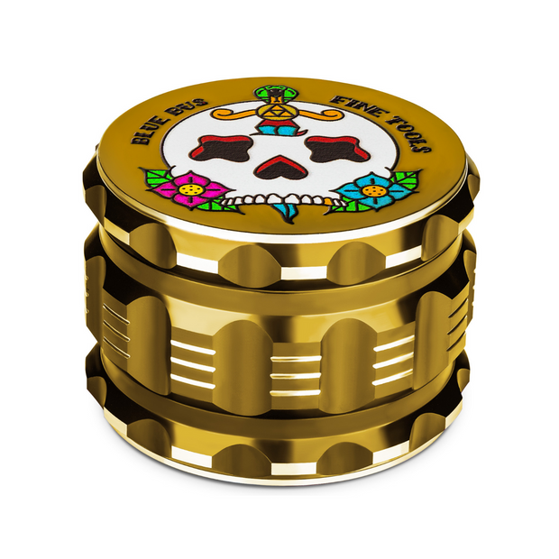 Bluebus GA 2.5 Inch Grinder Gold (Old School Edition) - Headshop.com