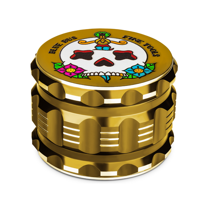 Bluebus GA 2.5 Inch Grinder Gold (Old School Edition) - Headshop.com