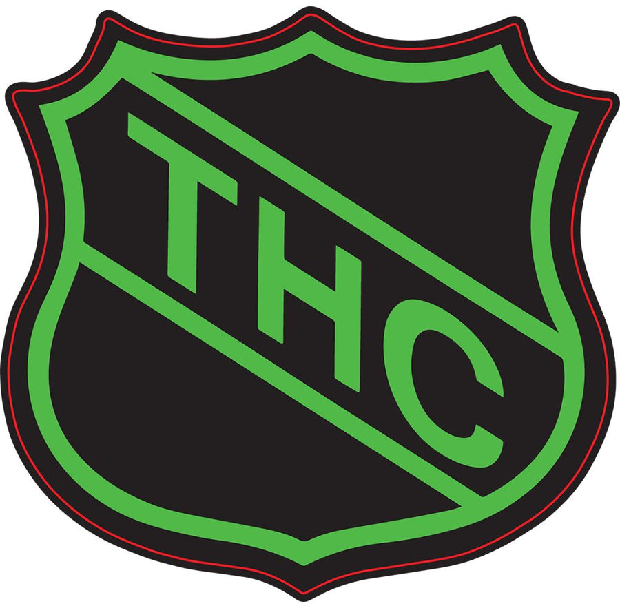 THC Hockey Shield Sticker - 4" x 3.75" - Headshop.com