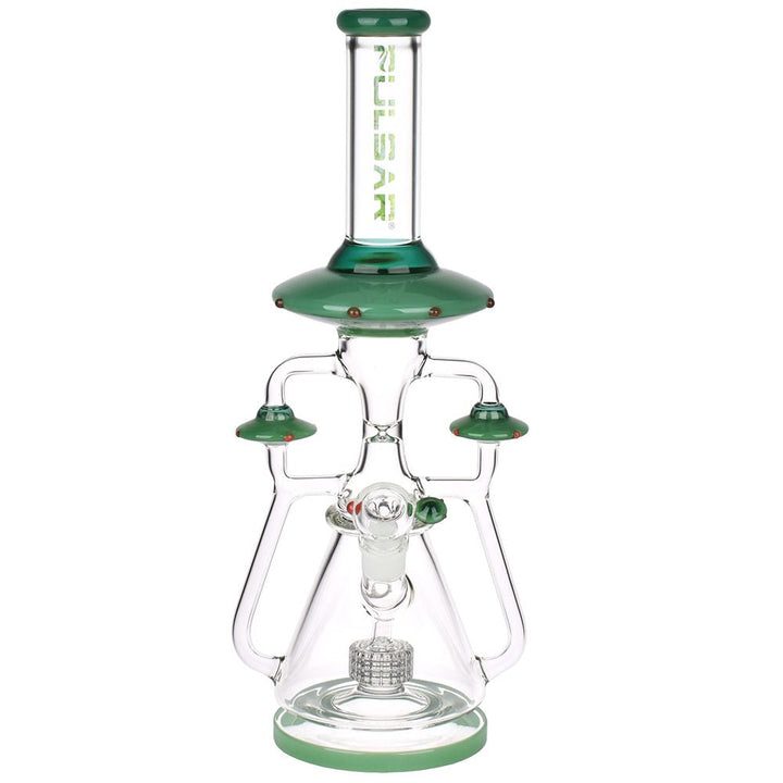 Pulsar Far-Out Visitors Recycler Glass Water Pipe | 17.25" | 19mm F - Headshop.com