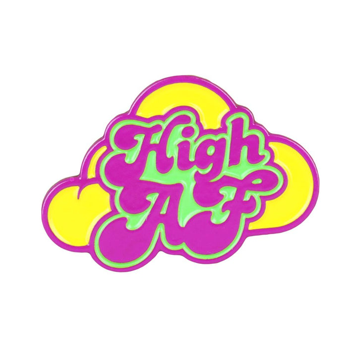 Wood Rocket Soft Enamel Lapel Pin - High AF - Headshop.com