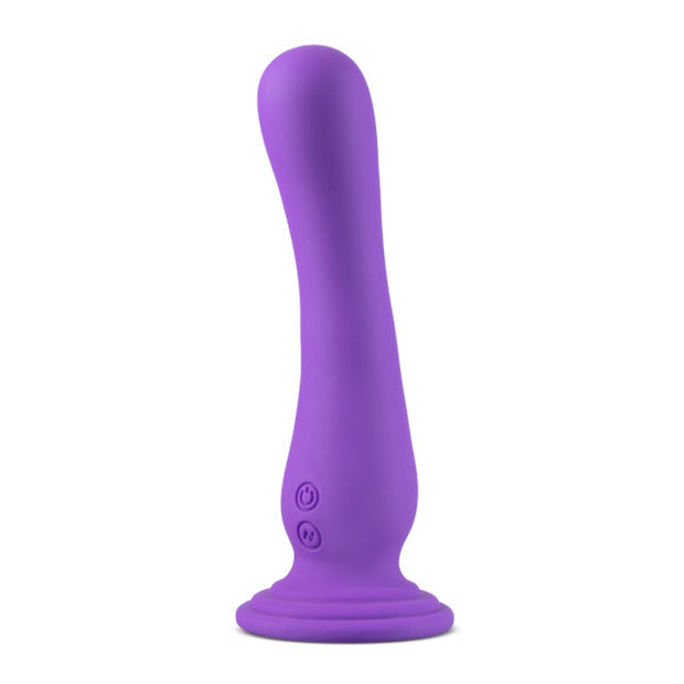Impressions Ibiza Rechargeable Silicone 7.75 in. Vibrating Dildo with Suction Cup Plum - Headshop.com