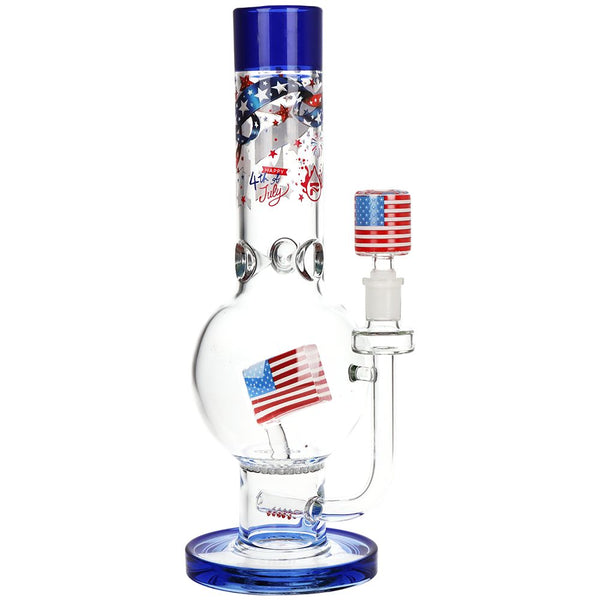 Pulsar American Flag Celebration Bubble Base Glass Water Pipe - 13" / 14mm F Pulsar American Flag Celebration Bubble Base Glass Water Pipe - 13" / 14mm F