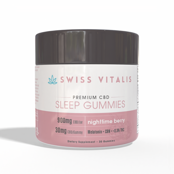 Swiss Vitalis  Sleep Gummies - 30 Count CBD+CBN+THC+Melatonin - Headshop.com