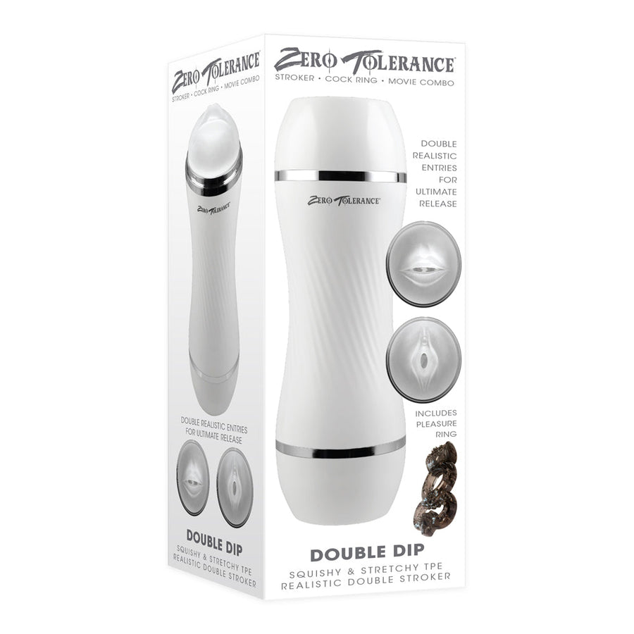 Zero Tolerance Double Dip Dual-Ended Realistic Stroker with Movie Download White - Headshop.com