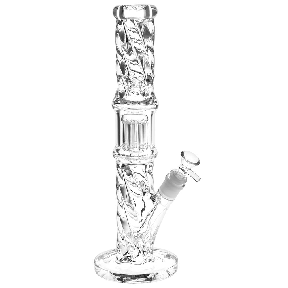 Translucent Twisty Jellyfish Perc Straight Glass Water Pipe | 13.75" - Headshop.com