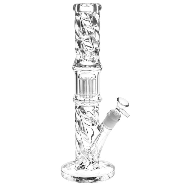 Translucent Twisty Jellyfish Perc Straight Glass Water Pipe | 13.75" - Headshop.com