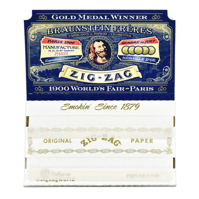 Zig Zag White Single Wide Rolling Papers - Headshop.com