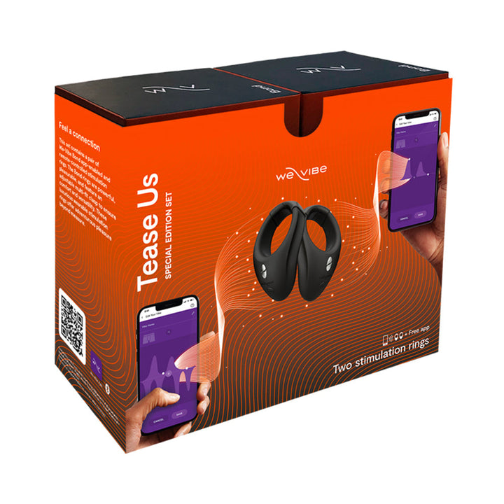 We-Vibe Tease Us Special Edition Wearable Stimulation Ring Set (Bond & Bond) Black - Headshop.com
