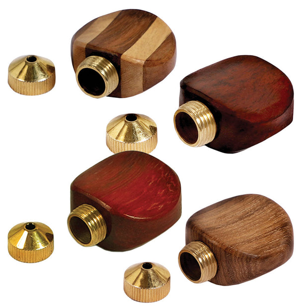 Wood Smoking Stone w/ Brass Chamber - Headshop.com