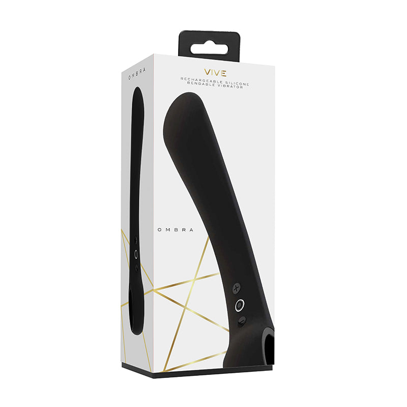 VIVE OMBRA Rechargeable Bendable Silicone Vibrator Black - Headshop.com