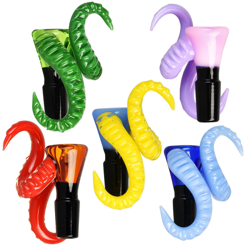 5PC BUNDLE - Demonic Horns Herb Slide - 14mm M/Assorted Colors - Headshop.com