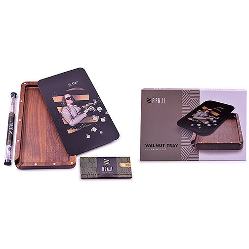 Benji - Walnut Tray w/ Magnetic Lid Kit - Make it Rain - Headshop.com