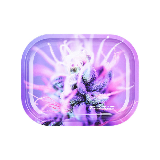 Pulsar Mini Metal Rolling Tray w/ Lid - Flowering / 7"x5.5" - Headshop.com