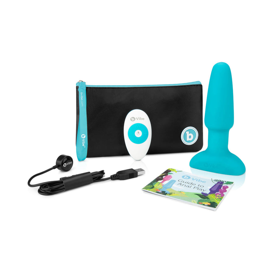 b-Vibe Rimming 2 Rotating and Vibrating Remote Control Plug Teal - Headshop.com