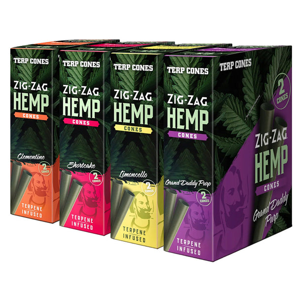 Zig Zag Terpene Infused Pre-Rolled Cones | 2pk | 15pc Display Zig Zag Terpene Infused Pre-Rolled Cones | 2pk | 15pc Display