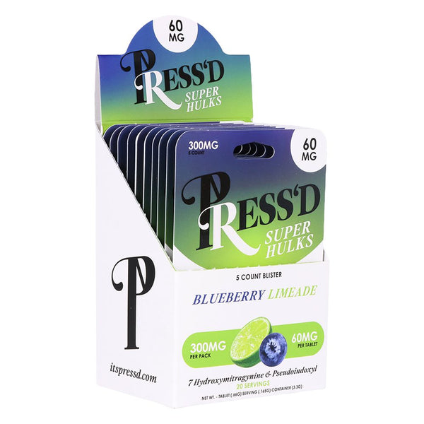 Press'd Super Hulks 7-Hydroxymitragynine Tablets | 300mg | 5pc | 10pk Display Press'd Super Hulks 7-Hydroxymitragynine Tablets | 300mg | 5pc | 10pk Display