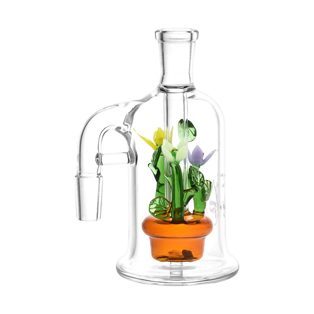 Pulsar Wild Flowers Glass Ash Catcher - 5" / 14mm / 90D - Headshop.com