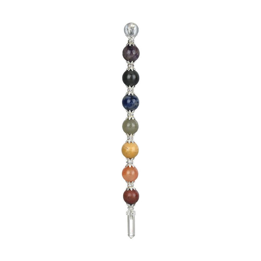 Chakra Stone Ball Wand - 8.5" - Headshop.com