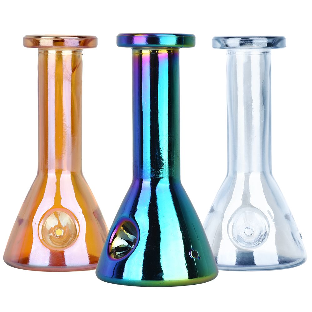 Electroplated Beaker Glass Hand Pipe - 5" / 5ct - Headshop.com