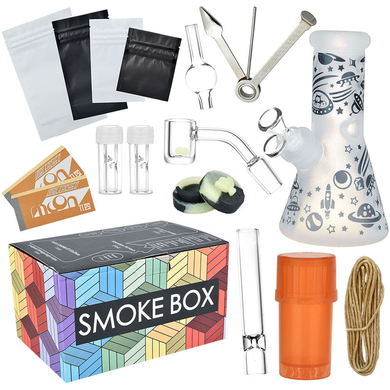 Smoke Box Water Pipe and Smoking Kit - 7.75" / 14mm F / Colors Vary - Headshop.com