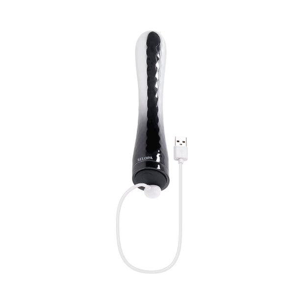 Selopa Silverado Rechargeable Vibrator ABS Plastic & Silicone Silver/Black - Headshop.com