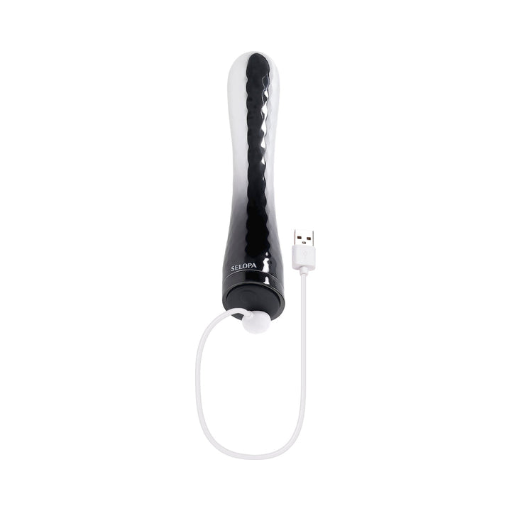 Selopa Silverado Rechargeable Vibrator ABS Plastic & Silicone Silver/Black - Headshop.com