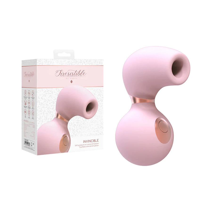 Irresistible Invincible Rechargeable Silicone Soft Pressure Air Wave Clitoral Stimulator Pink - Headshop.com