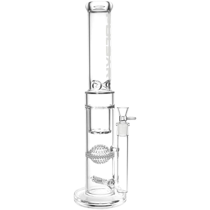 Pulsar Triple Treat Straight Tube Water Pipe - 17" / 19mm F / Clear - Headshop.com