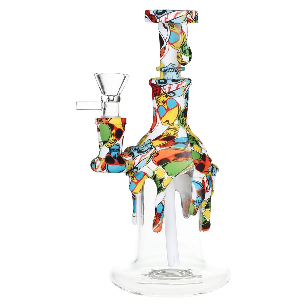 Masked Silicone & Glass Water Pipe - 7.5" / 14mm F / Designs Vary - Headshop.com
