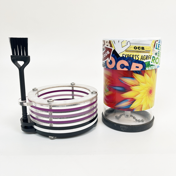 Wakit Grinder Stand for Wakit (TM) Ball and Chain Kitchen Grinder ~ Acrylic with Mini Broom - Headshop.com