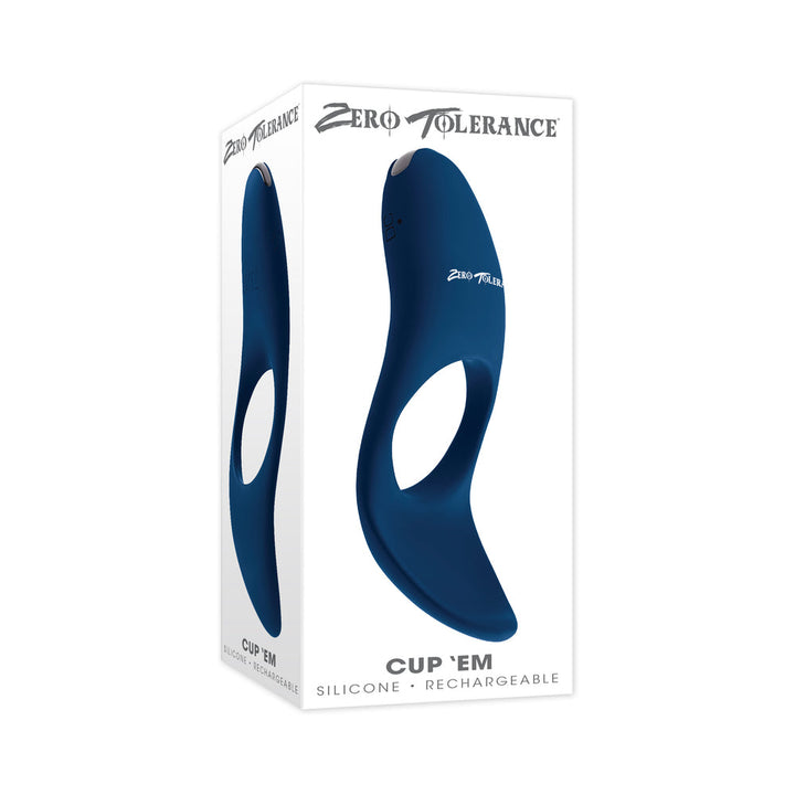 Zero Tolerance Cup 'Em Rechargeable Ball Cup C-Ring Silicone Blue - Headshop.com