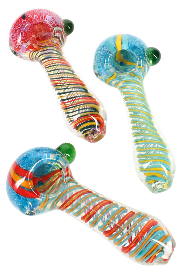 4.5″ Color-Changing Frit Glass Spoon Pipe “Rainbow Ripple” – Assorted Colors 4.5″ Color-Changing Frit Glass Spoon Pipe “Rainbow Ripple” – Assorted Colors