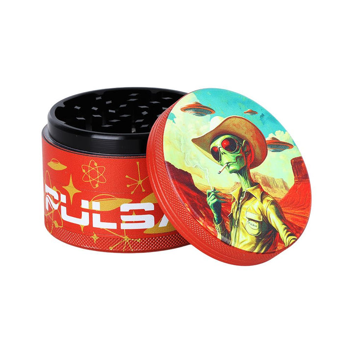 6CT DISPLAY - Pulsar Design Series Aluminum Grinder V2 - 4pc / 2.5" / Assorted Designs