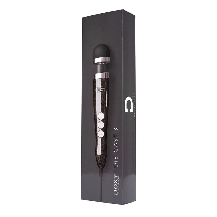 Doxy Die Cast 3 Compact Wand Vibrator Disco Black - Headshop.com