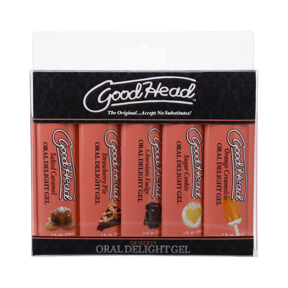 Doc Johnson GoodHead Oral Delight Desserts Flavoured Oral Gels Set of 5 x 30ml Bottles
