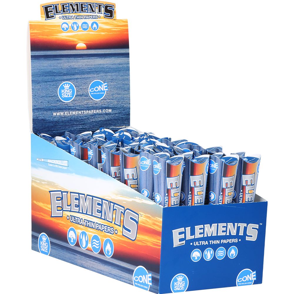 Elements Ultra Thin Pre-Rolled Cones | 32pk Display - Headshop.com