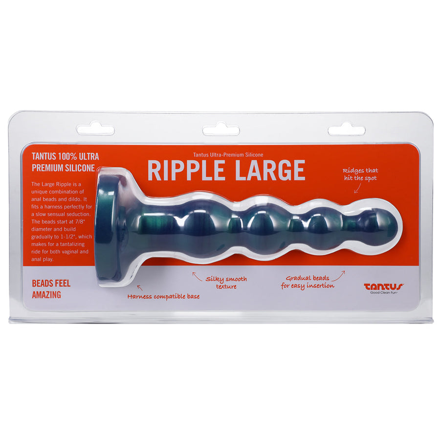 Tantus Ripple Large 8 in. Anal Beads Dildo Medium-Firm Malachite - Headshop.com