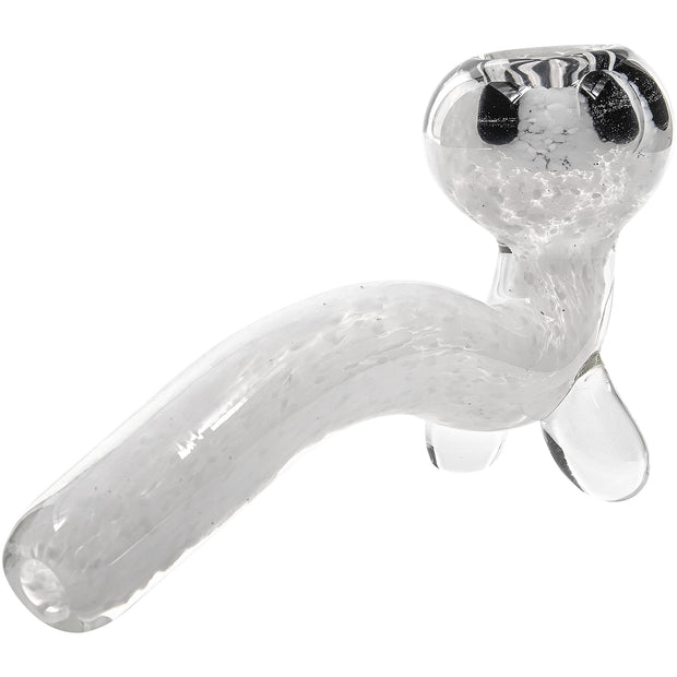 LA Pipes White Fritted Sherlock with Black 'Daisy' Fritted Bowl - Headshop.com