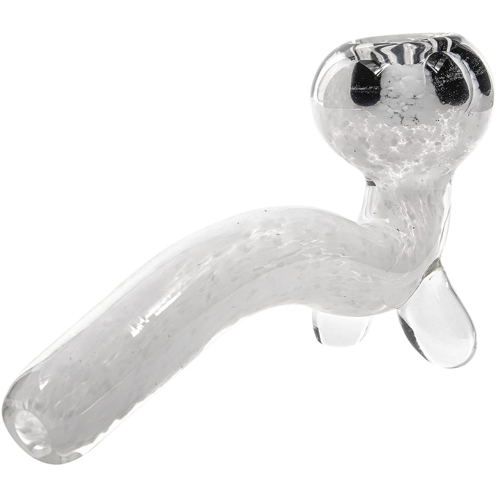 LA Pipes White Fritted Sherlock with Black 'Daisy' Fritted Bowl - Headshop.com
