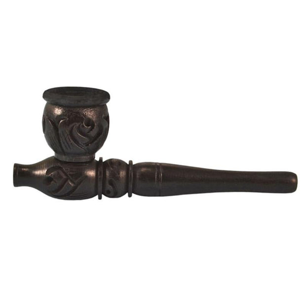Carved Wood Hand Pipe - Headshop.com