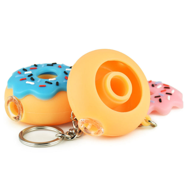 Silicone Donut One Hitter Keychain - 2" / Colors Vary - Headshop.com