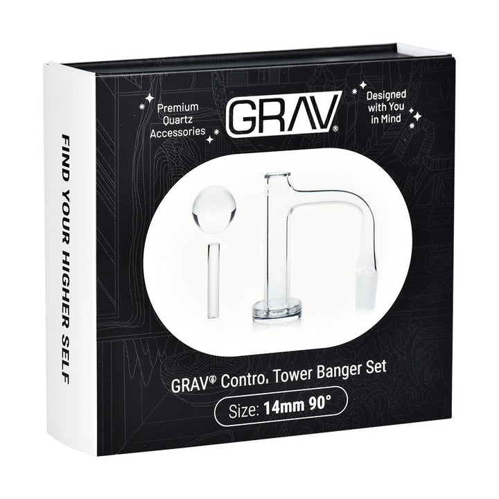 GRAV Control Tower Quartz Banger Set | 3pc | 14mm M - Headshop.com