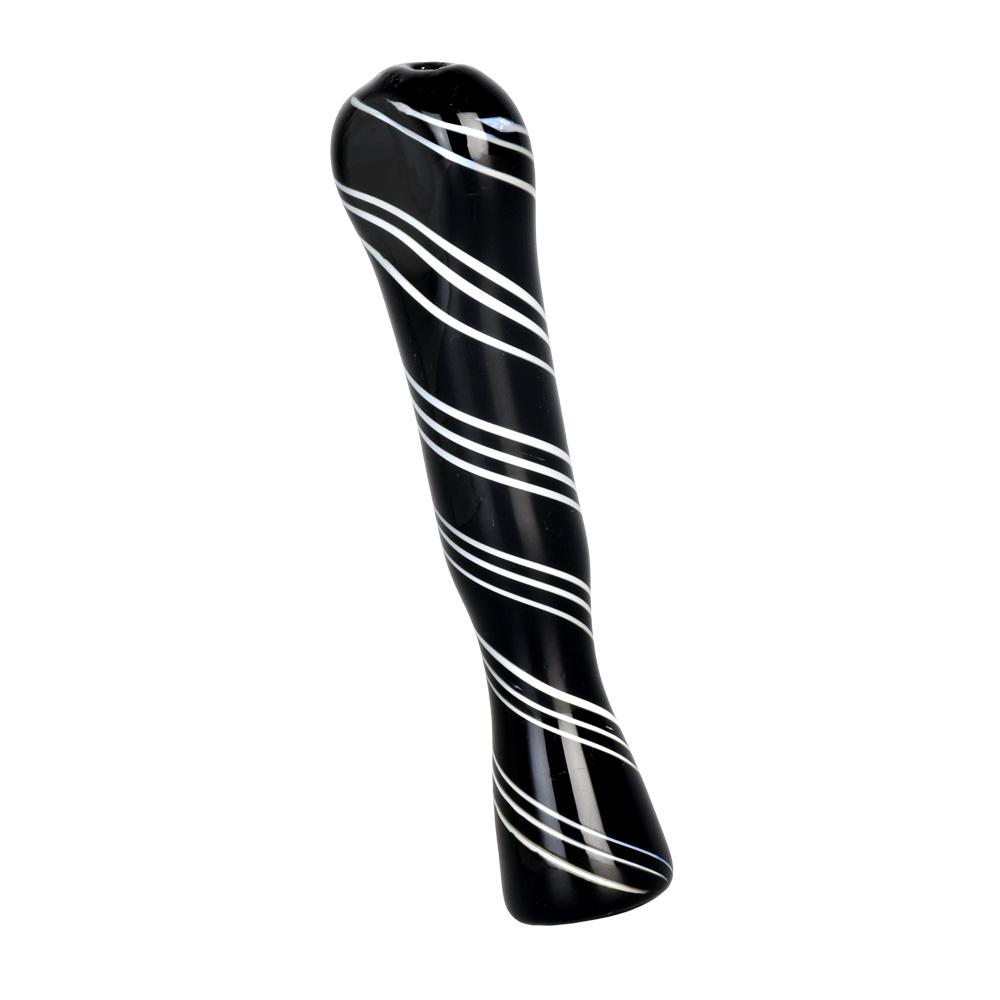 Zebra Swirl Opaque Glass Chillum - Headshop.com