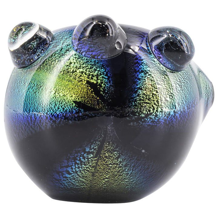 LA Pipes Solid Blue Dichro Maria Ringed Spoon Pipe - Headshop.com