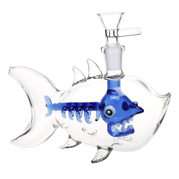 Fish Bone Glass Bubbler - 6.25" / 14mm F - Headshop.com