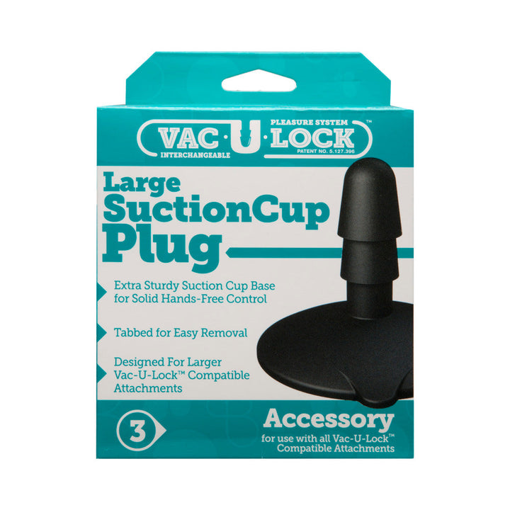 Vac-U-Lock - Large Black Suction Cup Plug Black - Headshop.com